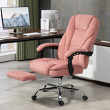 English Elm Vinsetto Massage Office Chair With Foot Rest, Executive Office Chair With 6 Vibration Point and Heat, Reclining Computer Chair, Swivel Desk Chair, Adjustable Height, Pink