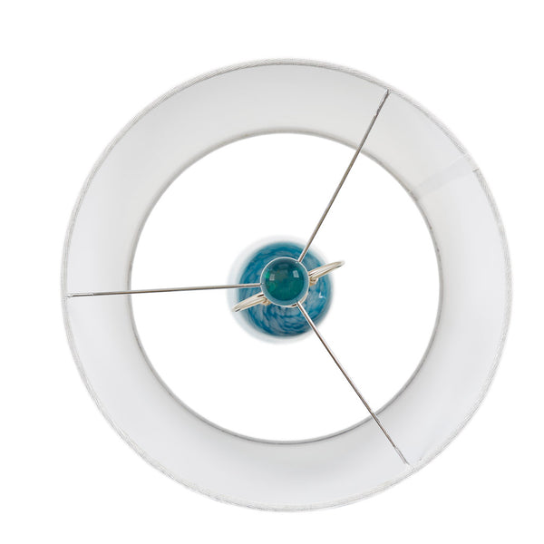 JLA Home INK+IVY - Confetti Aquaviva Glass Table Lamp with Blue Speckled Body, Acrylic Base & White Tapered Shade II153-0159