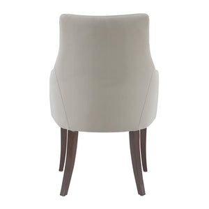 English Elm Connie Stylish Light Gray Vegan Leather & Velvet Armchair - Fully Assembled Comfort & Support B365P397821