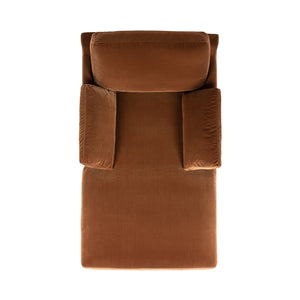 English Elm Jennifer Taylor Home - Pasadena Modern Farmhouse Chaise Lounge Chair - Cozy Burnt Orange Velvet, Eco-Friendly & Stylish B2719P385738