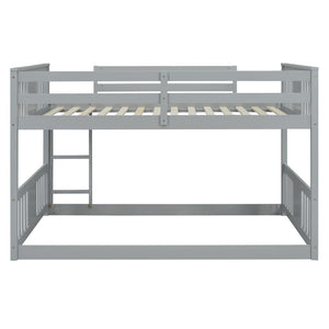 English Elm Full Over Bunk Bed Pine Frame Gray Finish Kids Guest Room Sleep Solution LT100207AAE