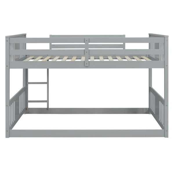 English Elm Full Over Bunk Bed Pine Frame Gray Finish Kids Guest Room Sleep Solution LT100207AAE