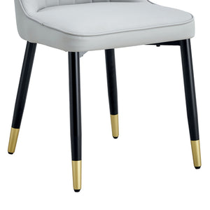 English Elm Table And Chair Set - 67" Black Wood Grain Mdf Dining Table With 8 Light Gray Pu Cushioned Chairs W1151S04173-GIGA