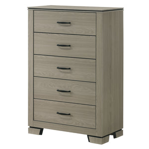 English Elm Modern Weathered Finish Six-Drawer Dresser 58"W x16"D x33"H Poplar Construction Smooth Glides Gray 34 L x 18 W x 48 H B2741P405642