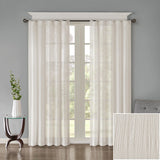 Madison Park Harper Modern/Contemporary Solid Crushed Curtain Panel Pair MP40-4497 White