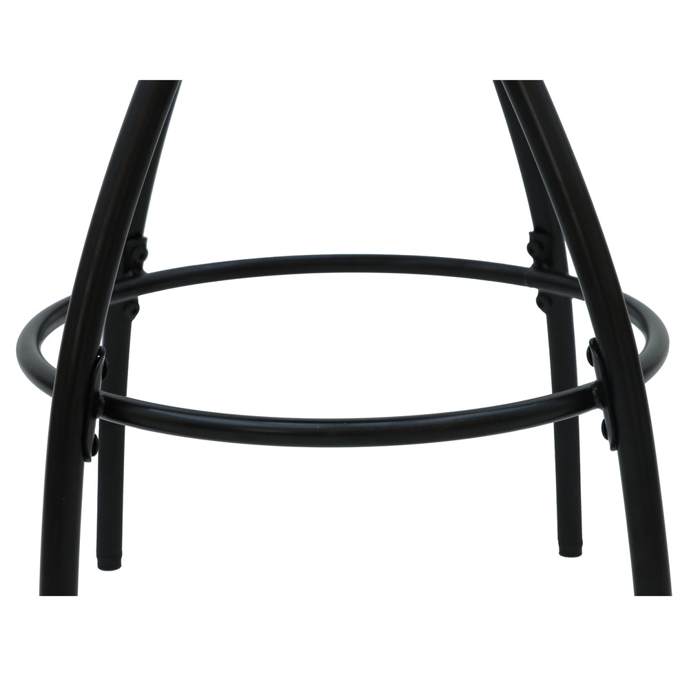 English Elm 29'' Floral Print Counter Height Bar Stool Set of 2 — Backless Upholstered Round Seats, Black Frame, Modern Comfort W1757P294425