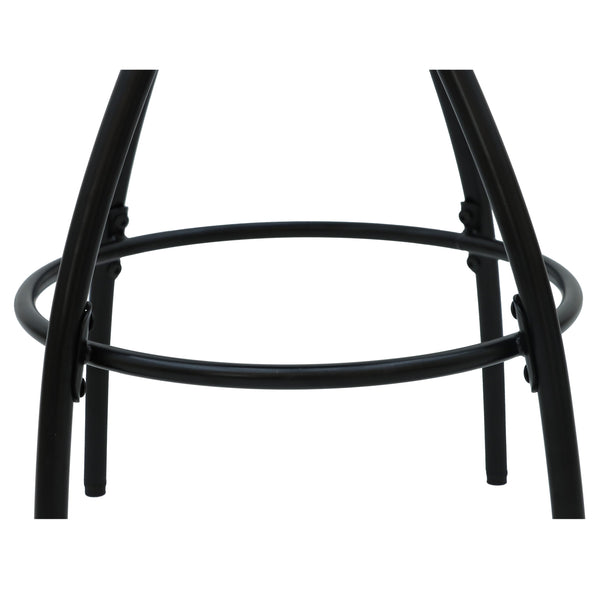 English Elm 29'' Floral Print Counter Height Bar Stool Set of 2 — Backless Upholstered Round Seats, Black Frame, Modern Comfort W1757P294425