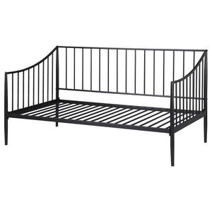 English Elm Jeremy Matte Black Twin Daybed Frame – Powder-Coated Metal, Slim Airy Profile, Sloping Sides & Tapered Posts (Ideal for Kids, Office, Multifunctional Spaces) B062S01354