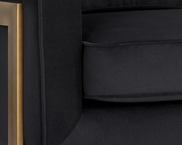 Sunpan Kalmin Lounge Chair - Stylish Deep Seating with Cushioned Back and Rustic Bronze Frame for Comfort Abbington Black