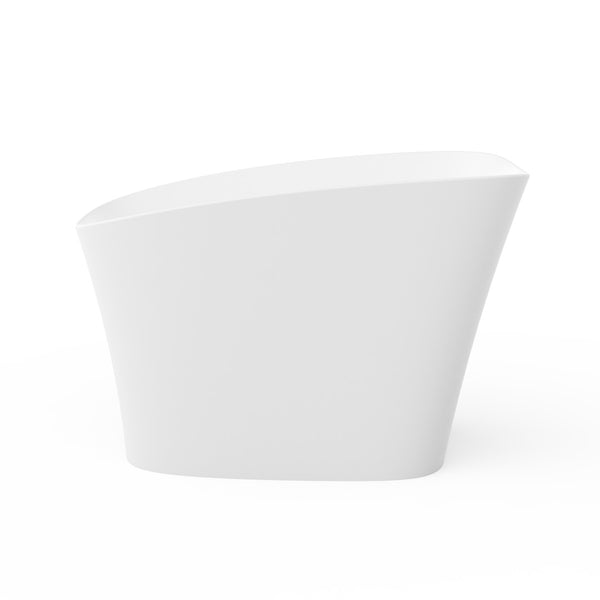 English Elm 51-inch Solid Surface Freestanding Soaking Tub with Integrated Seat Matte White Finish W1613P410199