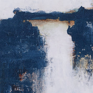 JLA Home INK+IVY - Abstract 5-piece gallery set of framed blue & neutral abstract canvases with gold foil, texture, ready-to-hang MT95C-0036A