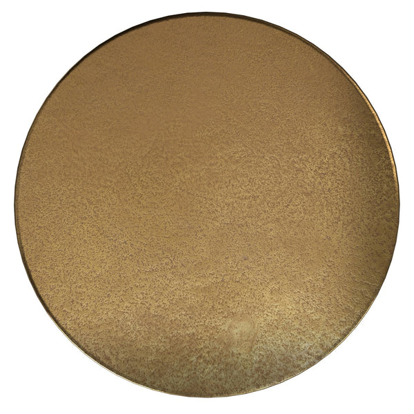 English Elm Cody Cast Aluminum Side Table in Bronze — Handcrafted Antique Brass Top, Textured Finish, Multipurpose Decor (21") B136P239033