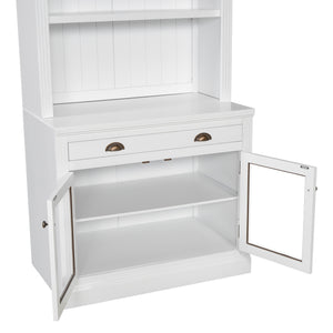 English Elm 83.4"Tall Modern Bookshelf Suite With Led Lighting - Stylish 2-Piece Storage For Home & Office Decor N751S059520K