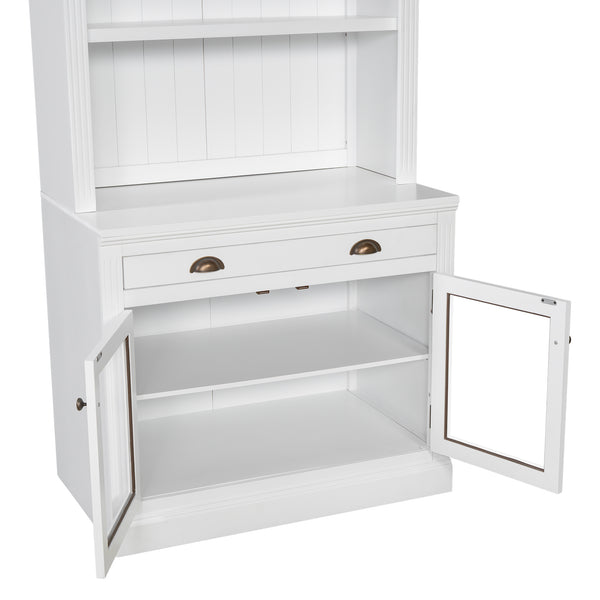 English Elm 83.4"Tall Modern Bookshelf Suite With Led Lighting - Stylish 2-Piece Storage For Home & Office Decor N751S059520K