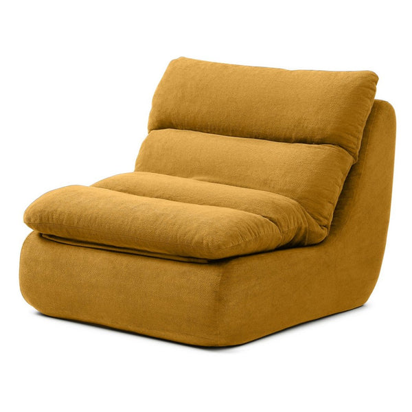 English Elm 32" Tufted Foam Chaise Lounge with Matching Ottoman for Adults Bedroom Living Room Yellow W1117P436330