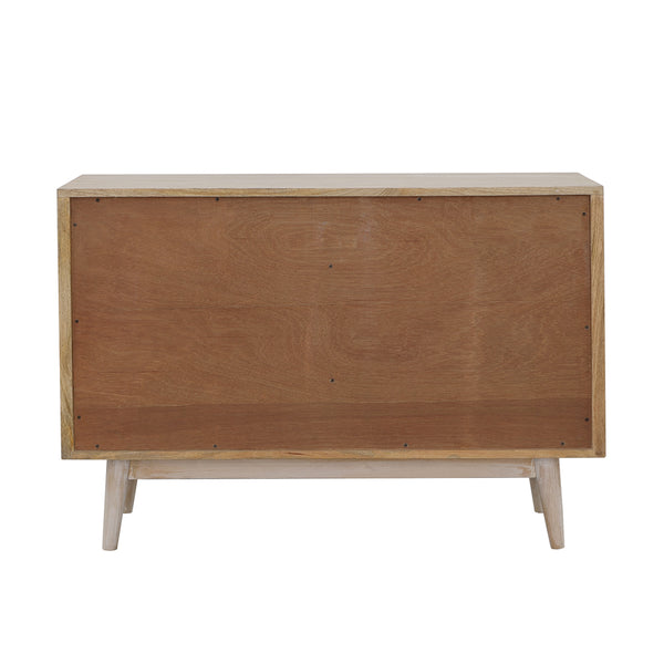English Elm Ixora White Washed & Black 2-Door Accent Cabinet with Tapered Legs Mid-Century Storage Charm B062P344916