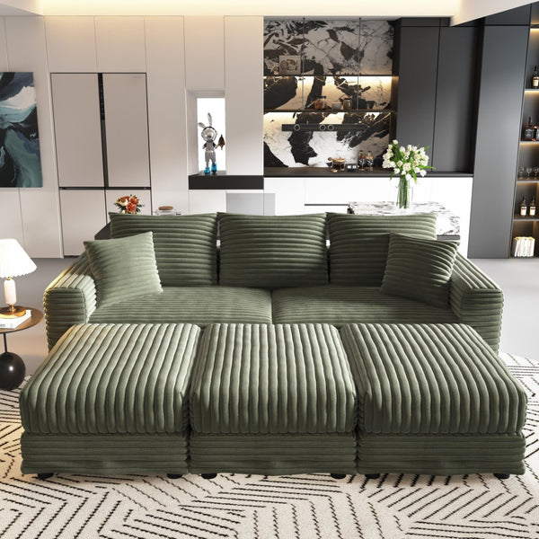 English Elm 82.6"upholstered Velvet Chesterfield Sofa with Button Tufting Nailhead Trim Rolled Arms Green W1885S00356