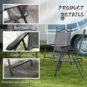 English Elm Outsunny Folding Sports Chairs Set Of 4 - Lightweight, Breathable Mesh, Portable For Outdoor Relaxation W2225P174101-GIGA