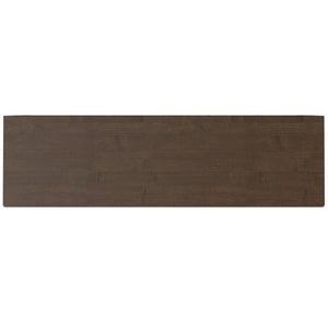 English Elm Harper Walnut Brown 3-Door Sideboard Buffet – Solid Rubberwood, Mid-Century Tapered Legs, Storage B136P235248