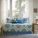 Madison Park Tangiers Global Inspired 6 Piece Reversible Daybed Cover Set MP13-3973 Blue