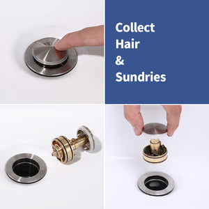 English Elm Bathroom Sink Faucet Brushed Nickel 2-Handle, Modern 4-Inch Center-Set Vanity With Drain & Supply Lines T3177P277479