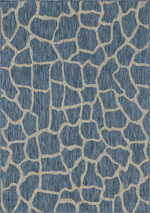 Unique Loom Outdoor Safari Giraffe Machine Made Animal Print Rug Blue, Gray 7' 1" x 10' 0"