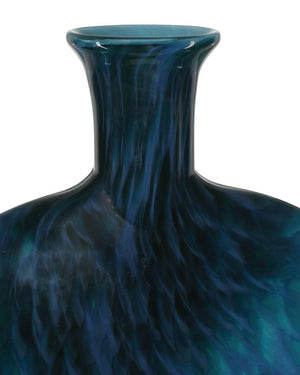 Currey & Company Pavonini Vase - Stunning Blue Glass Art With Unique Perfume Bottle Shape For Elegant Home Decor Blue Glass 1200-1012-currey-company