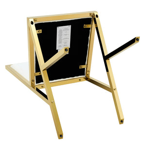 English Elm 2-pack Black Pu Leather Dining Chairs with Angled Silver Metal Legs Modern Set White+Gold W1151P301843