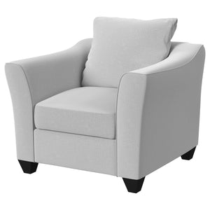 English Elm Alcazar Sleek Gray Mist Upholstered Track Arm Accent Chair with Tapered Legs for Modern Elegance B062P358472