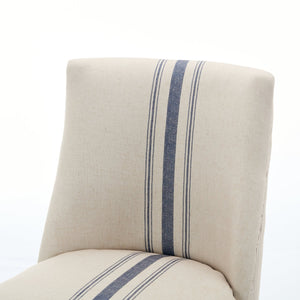 English Elm Christopher Knight Home® - DINING Chair Set of 2 Beige Upholstered Fabric Seats with Nailhead Trim, Rubberwood Tapered Legs, Cozy Elegance 74332.00