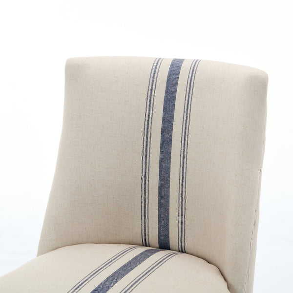 English Elm Christopher Knight Home® - DINING Chair Set of 2 Beige Upholstered Fabric Seats with Nailhead Trim, Rubberwood Tapered Legs, Cozy Elegance 74332.00