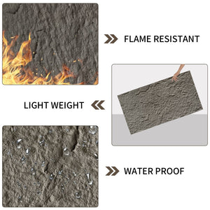 English Elm 3d Faux Stone Pu Wall Panels Set Lightweight Flame Resistant Architectural Accent Charcoal Grey W347P419789