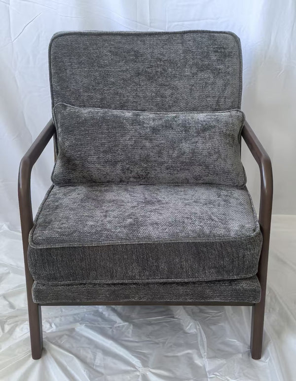 English Elm Mid-Century Modern Accent Chair - Vintage Luxury Upholstered Leisure Chair For Living Room Bliss W1893P396215