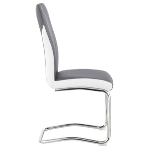 English Elm Jernigan Two-tone Leatherette Cantilever Dining Chairs with Chrome Base Set of 4 B062S01428
