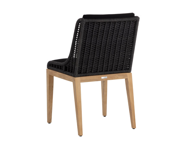 Sunpan Sorrento Dining Chair - Modern Outdoor Seating with Durable Teak Wood and Fade-Resistant Fabric Natural / Arashi Black