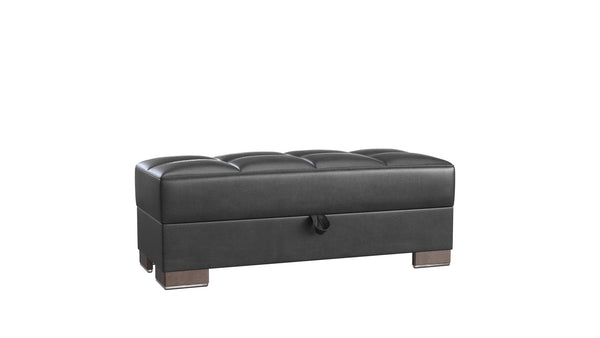 English Elm Primenest Zenaero Convertible Ottoman With Storage - Stylish Upholstered Black-Pu For Small Spaces B030P280992-GIGA