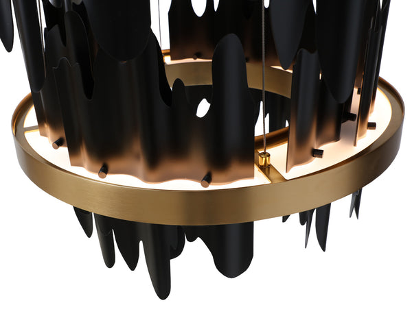 Sunpan Icarus Chandelier - Striking Black and Gold Design for a Stunning Ambience in Any Space Small - W x 36D x 93H