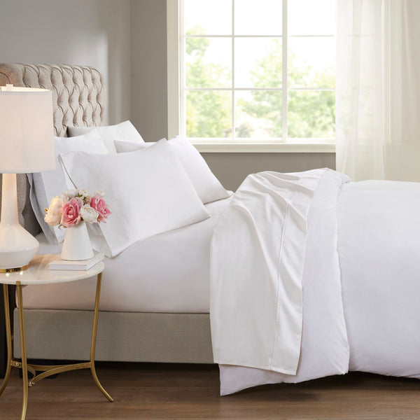 English Elm 4-piece King Sateen Cotton Blend Sheet Set for Cool Restful Sleep All Night B035P437440