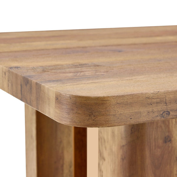 English Elm Table And Chair Set - Modern 64.5" Wood-Textured Dining Table With 6 Ergonomic Brown Chairs W1151S04086-GIGA