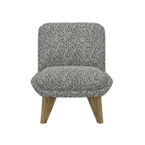 English Elm Wallace & Bay - Blue Armless Accent Chair in Dark Navy Speckled Upholstery, Solid Wood Frame, Compact Stylish Seat B2709P212457
