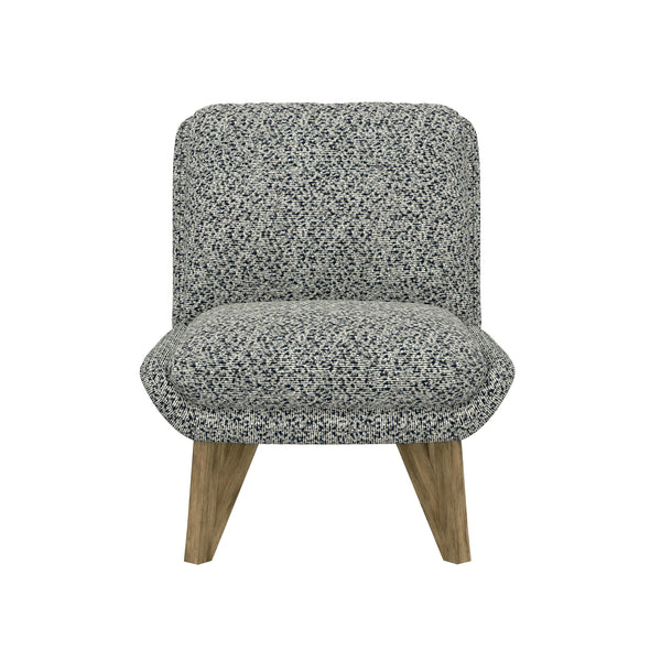 English Elm Wallace & Bay - Blue Armless Accent Chair in Dark Navy Speckled Upholstery, Solid Wood Frame, Compact Stylish Seat B2709P212457