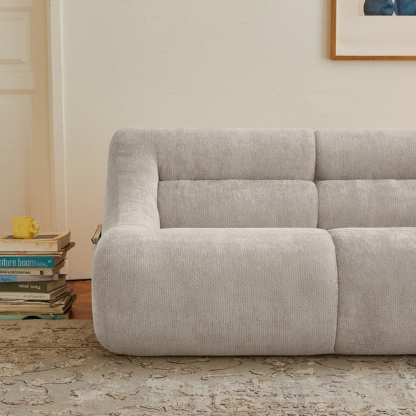 English Elm Shoes Chenille Memory Foam Loveseat Deep Seat Sofa for Apartments and Small Living Rooms Beige W668P381926