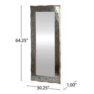 English Elm Christopher Knight Home® - RECT. Boho Handcrafted Rectangular Mosaic Wall Mirror, Golden Brown Mango Wood Frame, 64" Tall 71051.00