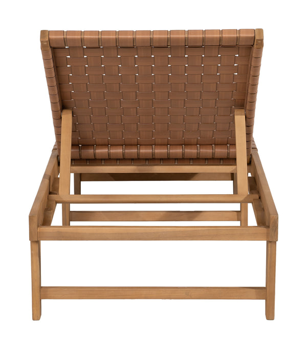 Zuo Modern Breath Chaise Lounge Brown - Modern Acacia Wood & Synthetic Rattan For Elegant Indoor Relaxation Brown Solid Acacia Wood,100% Polyethylene 704162-zuo-modern