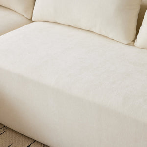English Elm 108*68 Extra-Deep Modular Chenille Sofa - Cloud Comfort For 4, Fully Assembled White Sectional W1829S00060