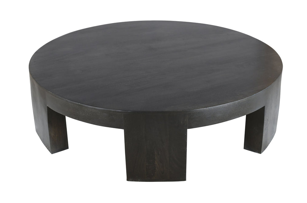 English Elm Six Legs Premium Round Coffee Table Dark Gray Solid Wood 63x63x19in Sturdy 6-Leg Rustic Handmade Finish B024P304048