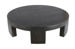English Elm Six Legs Premium Round Coffee Table Dark Gray Solid Wood 63x63x19in Sturdy 6-Leg Rustic Handmade Finish B024P304048