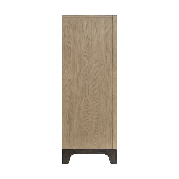 English Elm Wallace & Bay - Caramel Wood Master Chest with 10 Drawers, Felt-Lined Top, Rich Cocoa Finish, Durable 57.3"L x21.3"W B361P406172