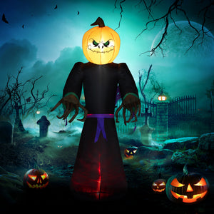 English Elm Homcom 7-Foot Halloween Inflatable Reaper Ghost Pumpkin – Led Yard Decor For Spooky Fun Nights! W2225P229472