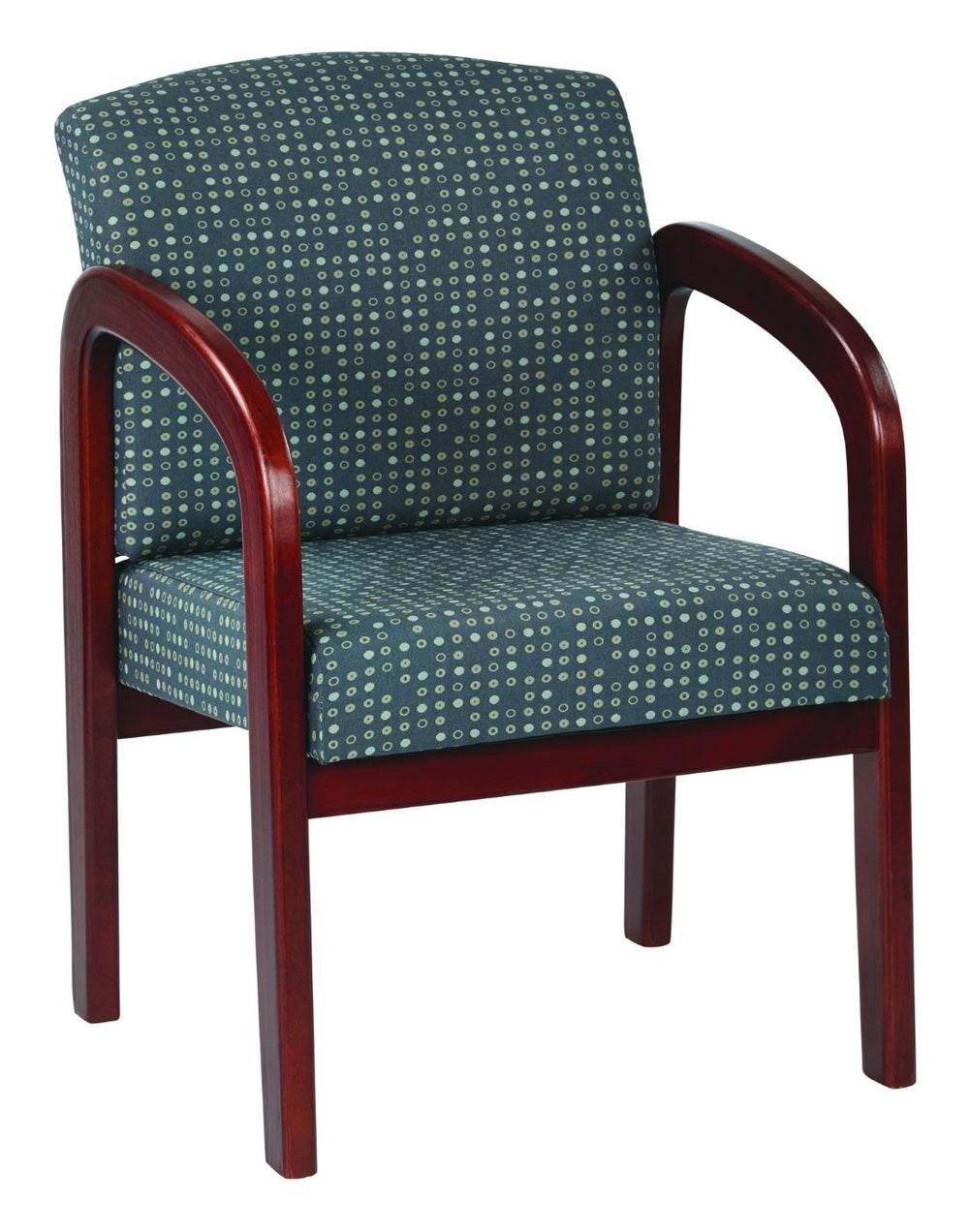 OSP Home Furnishings Cherry Finish Solid Wood Visitor Chair with Lumbar Support for Office or Reception Areas Ash WD387-K102